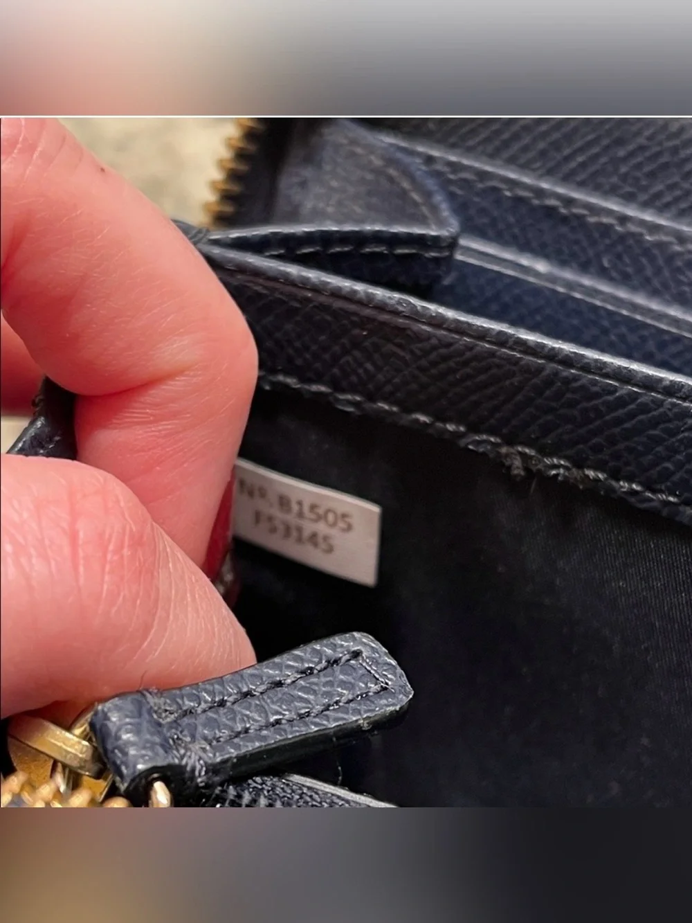 COACH Navy Blue Pebble Leather Gold Stud Dreamer and Wallet Set - Picture 9 of 16